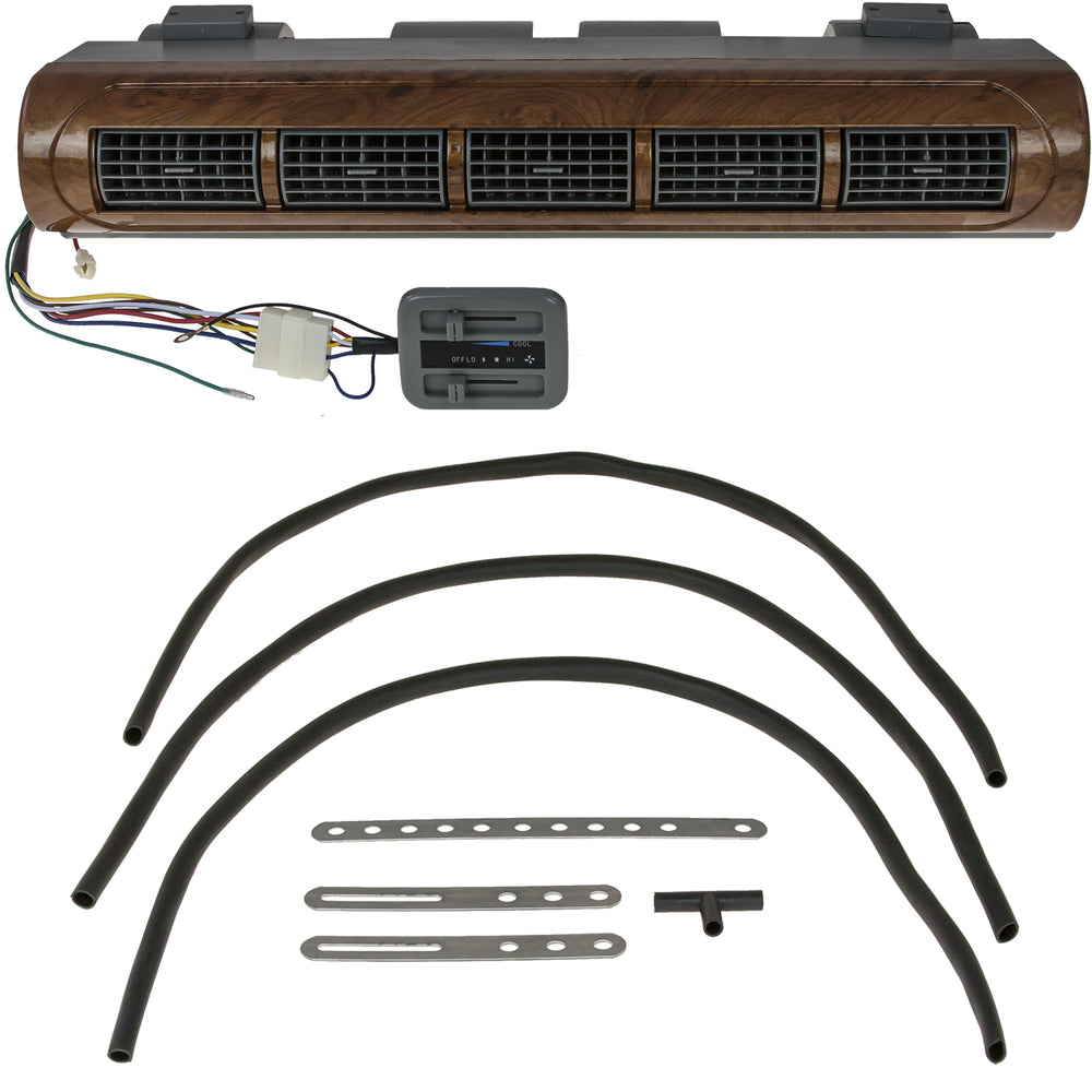 Omega Evaporator Minibus 5 Louvers 22 Pass Coil Walnut Finish 27-41502-AM