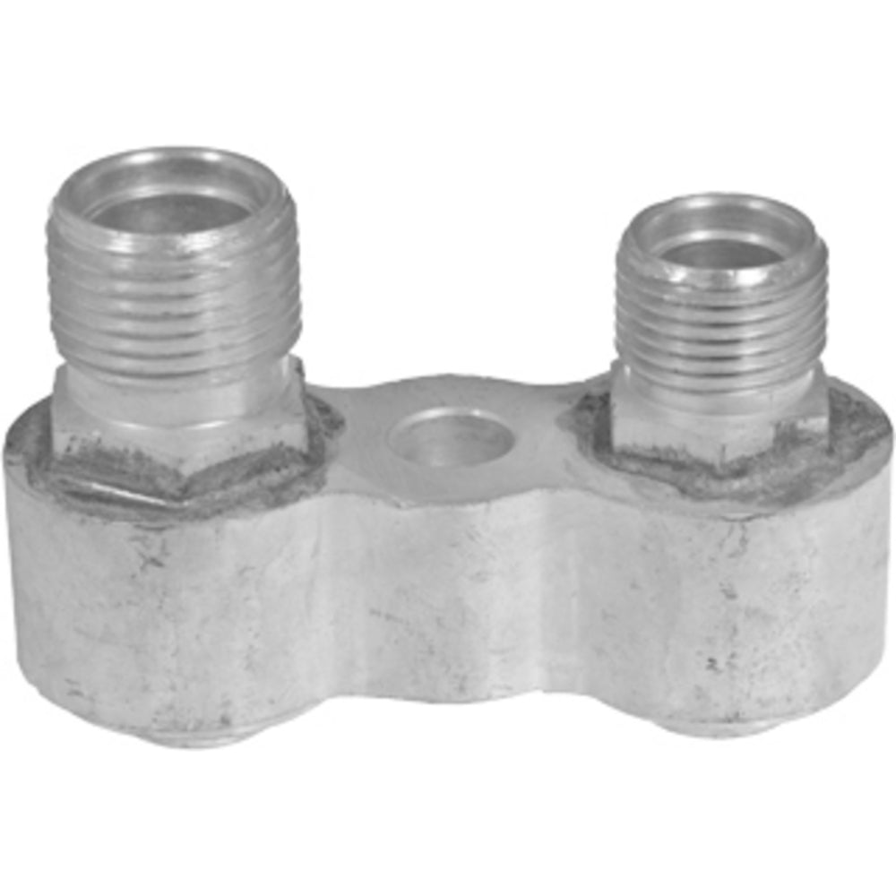 Omega Fitting Block Horiz GM Compressor 8x10 Mio 5/8x5/8 Pilots 35-12305