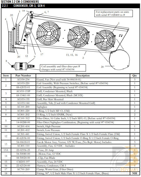 MCC Coil Asy, Condenser (cm-3) 08-62035-01