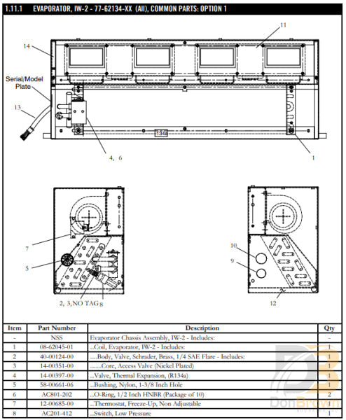 MCC Coil Asy,evaporator, Iw-2 08-62045-01