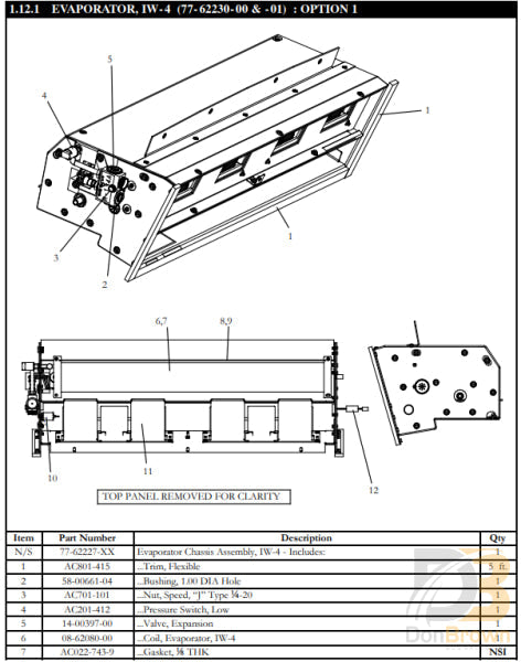MCC Coil Asy, Evaporator, Iw-4 08-62080-00