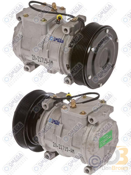 Omega Compressor 10PA17C PV8 145mm 12V John Deere 20-21715-AM