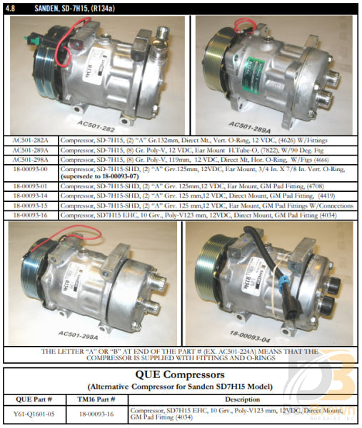 MCC Compressor, 12VDC,2A, Gm Fitting. 18-00093-14