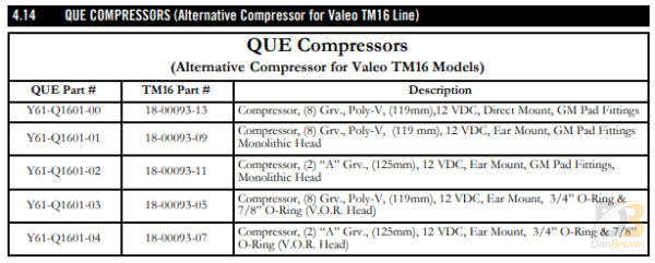 MCC Compressor, Qp-16, 12V, Button, PV8 (119mm), Gm Pad Fitting, Ear Mtg Y61-Q1601-01