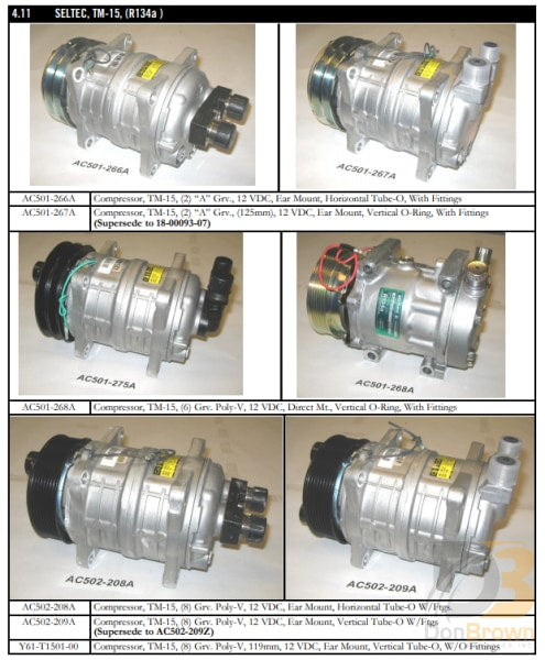 MCC Compressor Valeo 8GR 12V 9CID Ear Mt Vor Y61-T1501-00