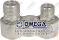 Omega Fitting Block Horiz GM Compressor 8x10 Mio 5/8x5/8 Pilots 35-12305