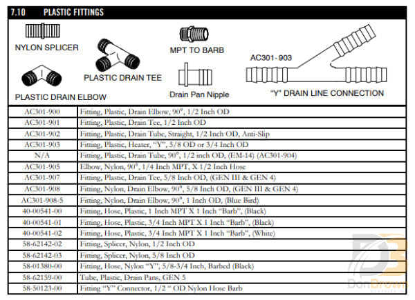 Ftg Plas Drn Ell 5/8 Ac301-908 Air Conditioning